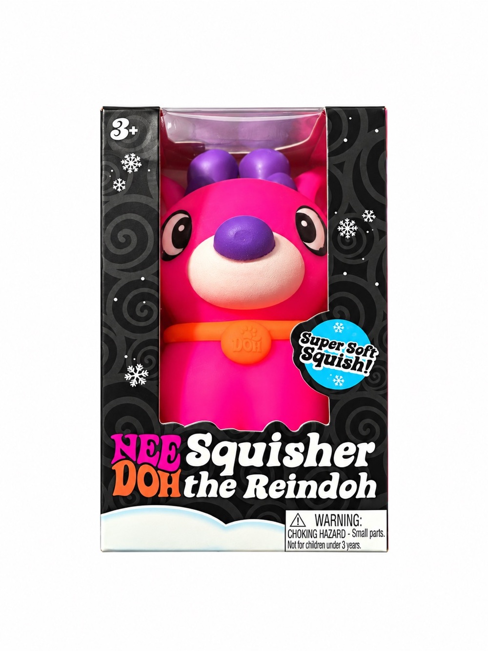Needoh- Squisher The Reindoh - Super Soft Pink Kids Toy